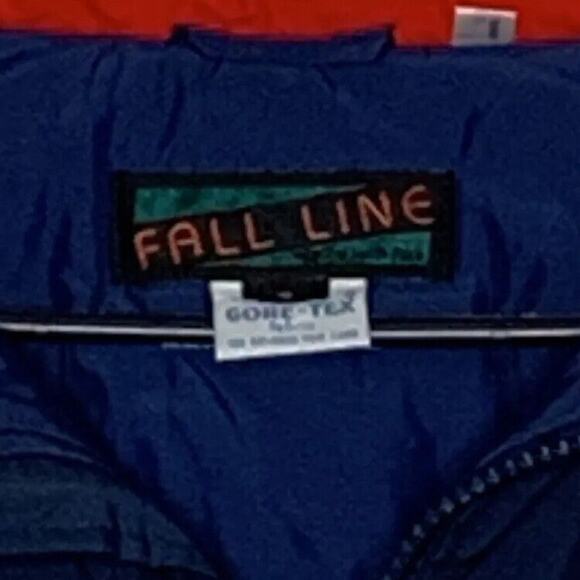 Fall Line Ski Jacket Mens Small Blue Red Waist Length Water Resistant Full Zip - Picture 8 of 12